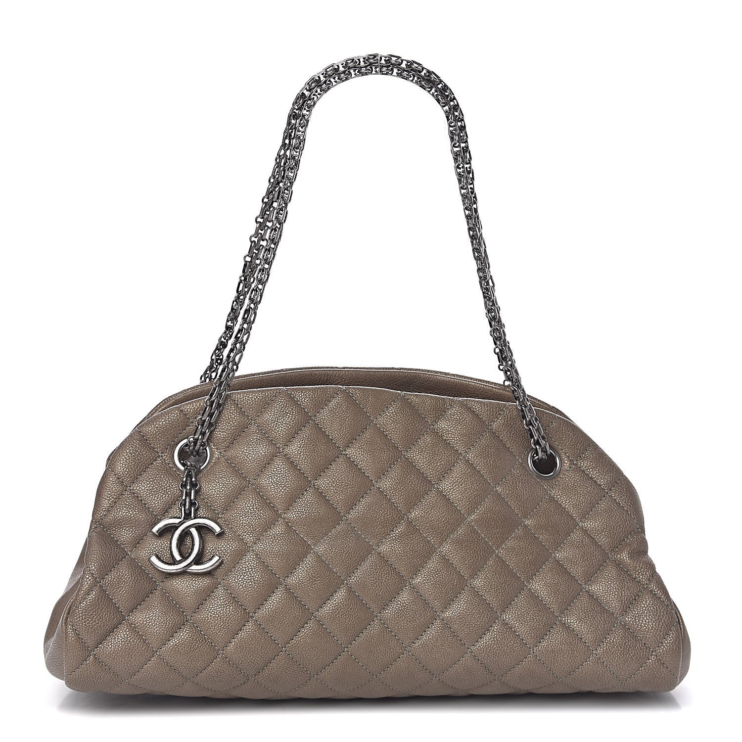 Chanel Metallic Caviar Quilted Medium Just Mademoiselle Beige 1 of 10