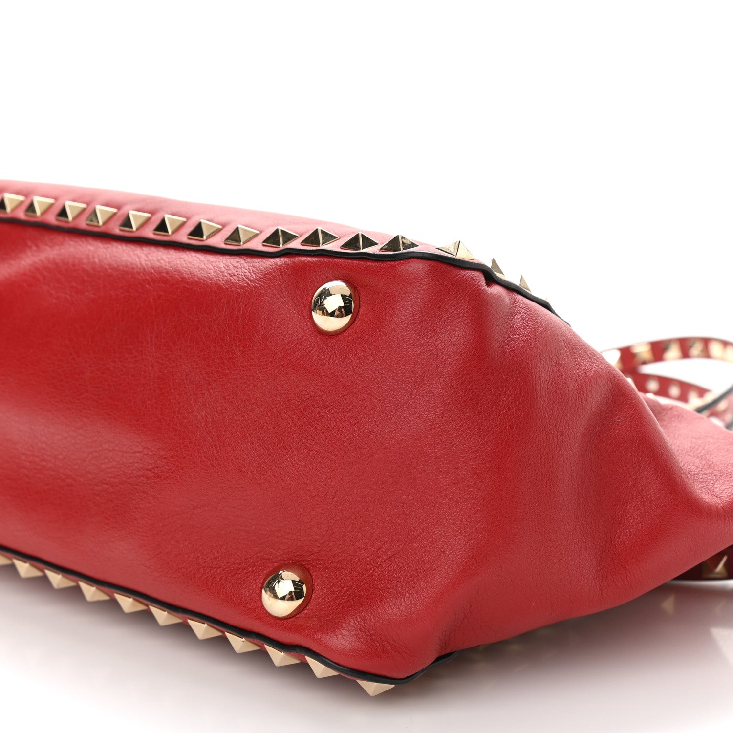 Valentino Garavani Vitello Small Rockstud Tote Rosso Valentino 9 of 10