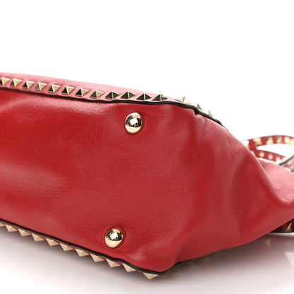 Valentino Garavani Vitello Small Rockstud Tote Rosso Valentino 9 of 10