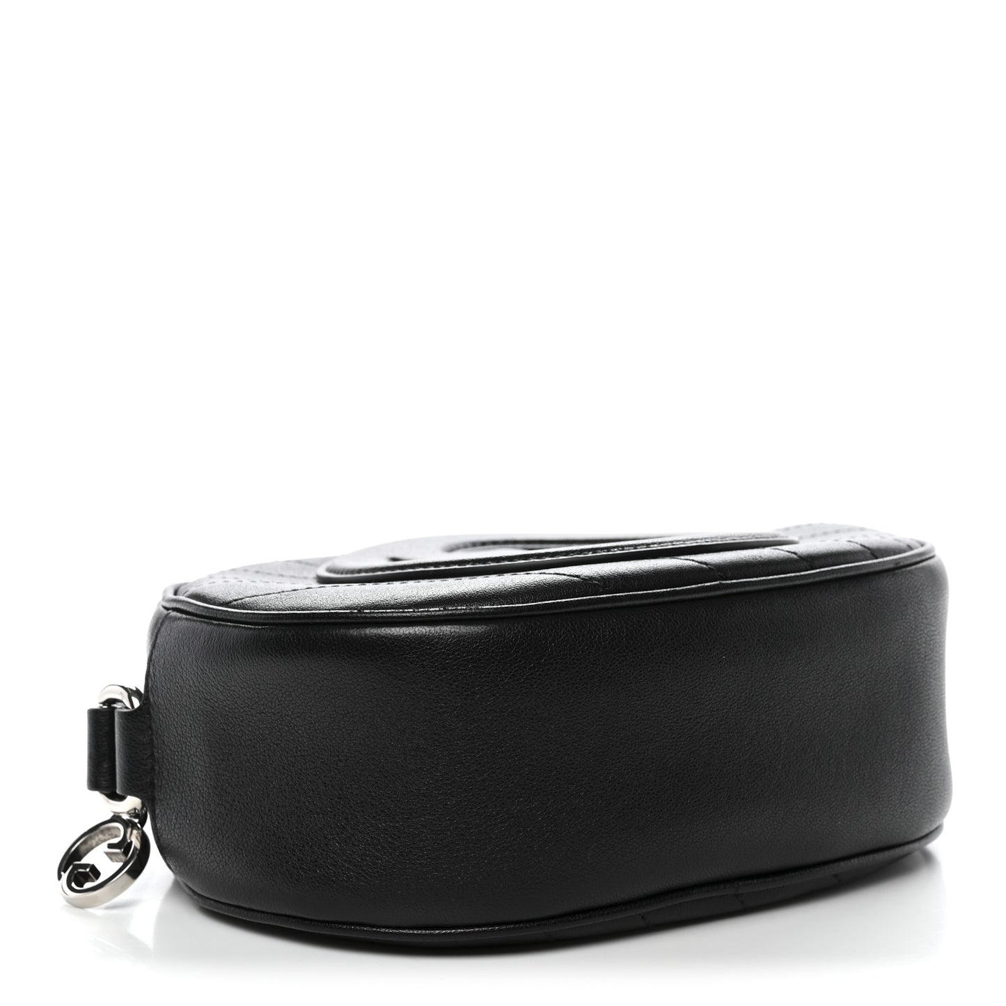 Sakai Be Green Calfskin Diagonal Stitched Mini Blondie Shoulder Bag Black
