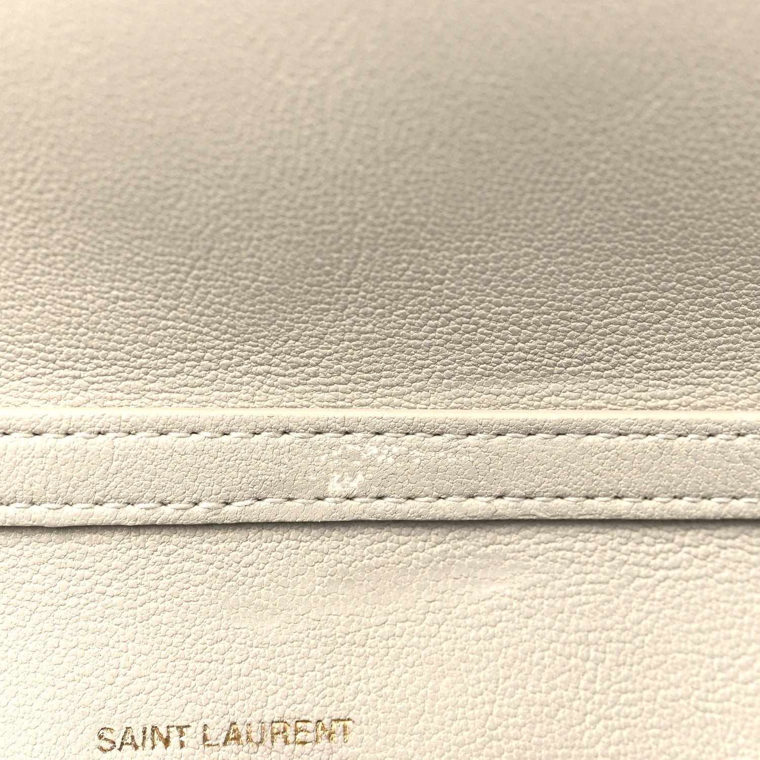 Saint Laurent Lambskin Diamond Quilted Becky Chain Wallet Blanc Vintage 10 of 10