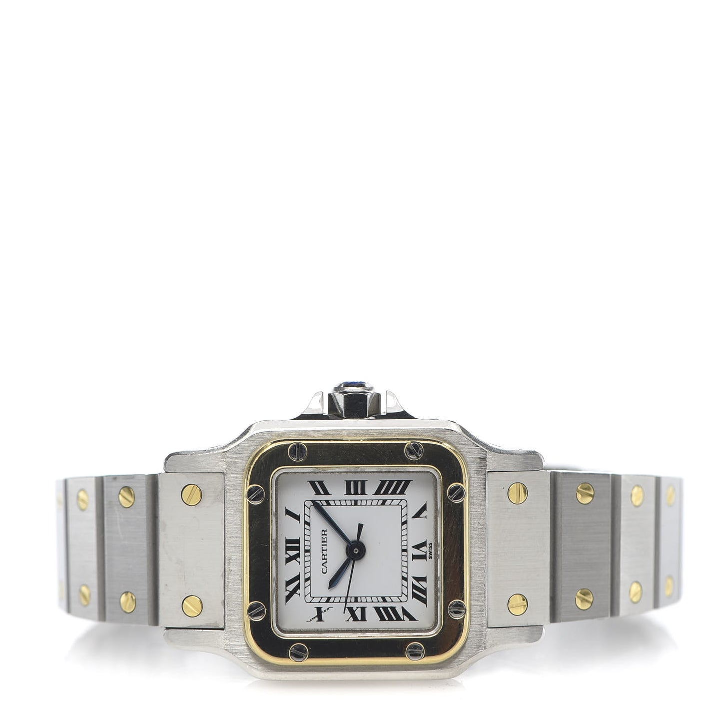 Stainless Steel 18K Yellow Gold 24mm Santos De Cartier Galbee Automatic Watch