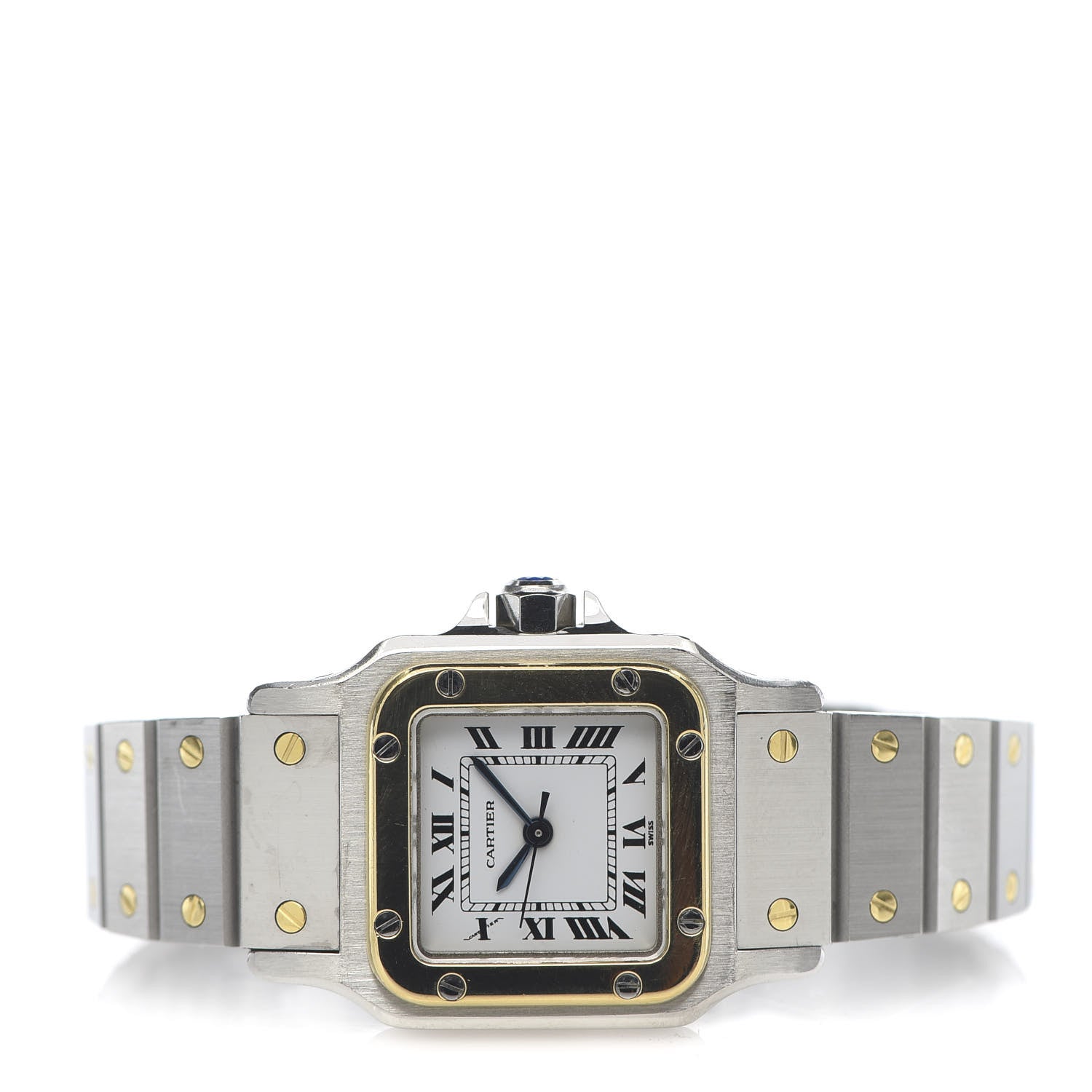 Cartier Stainless Steel 18K Yellow Gold 24mm Santos De Cartier Galbee Automatic Watch 3 of 6