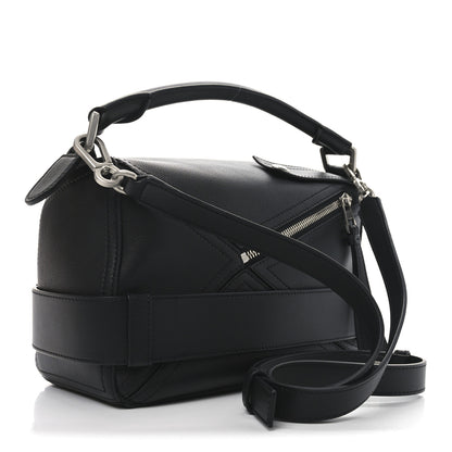 Loewe Shiny Calfskin Small Puzzle Biker Bag Black 3 of 9
