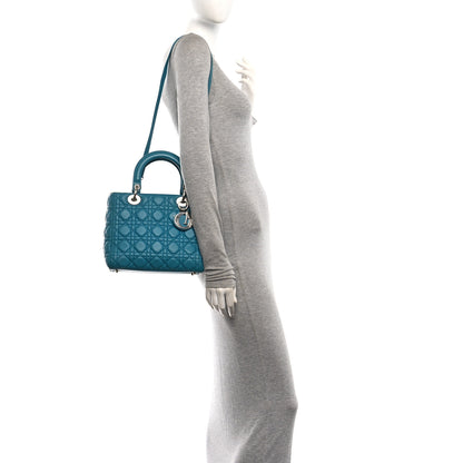 Christian Dior Lambskin Cannage Medium Lady Dior Blue 2 of 10