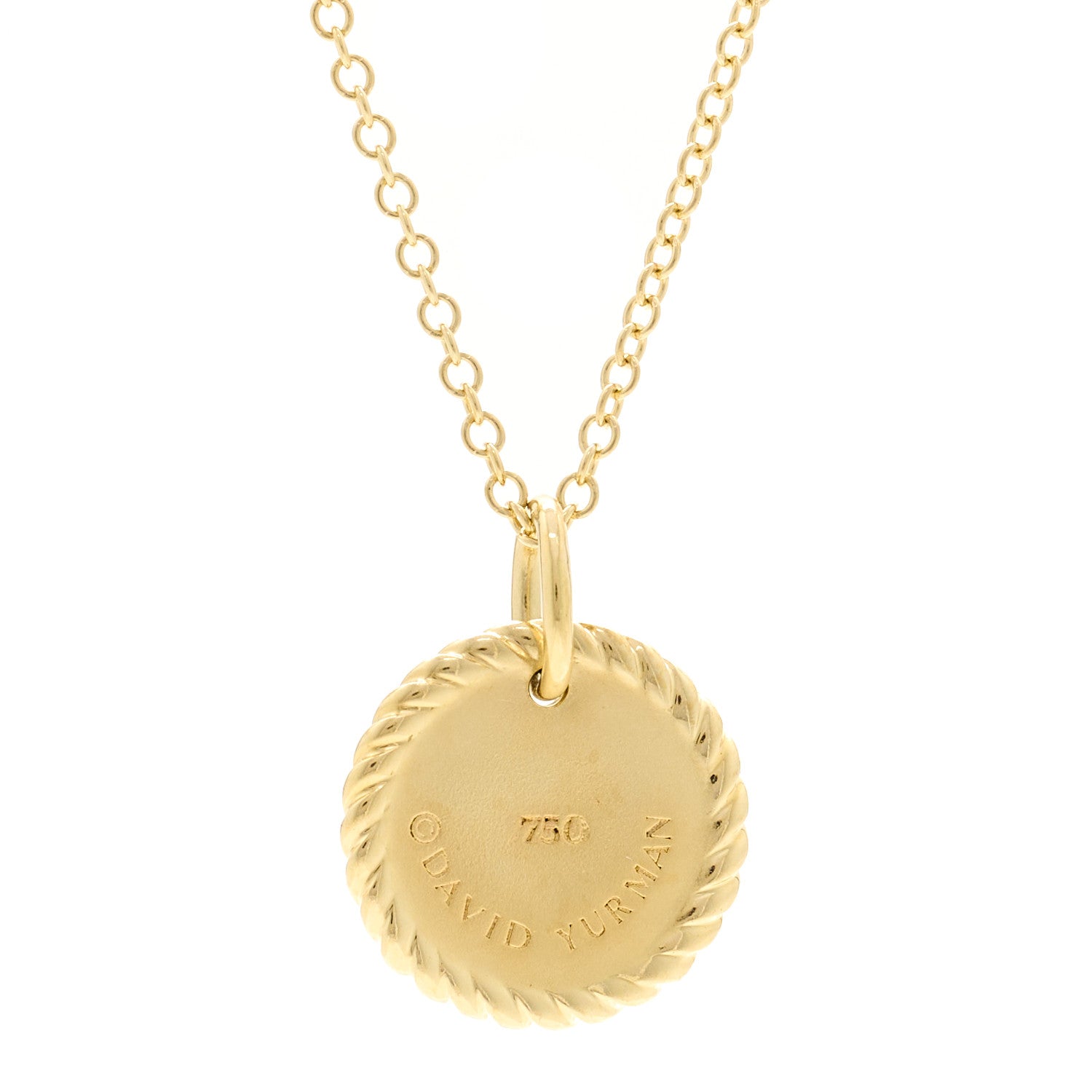 David Yurman 18K Yellow Gold Blue Sapphire Diamond Evil Eye Necklace 5 of 5