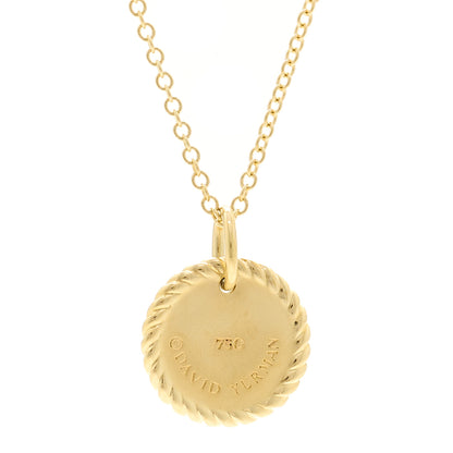 David Yurman 18K Yellow Gold Blue Sapphire Diamond Evil Eye Necklace 5 of 5