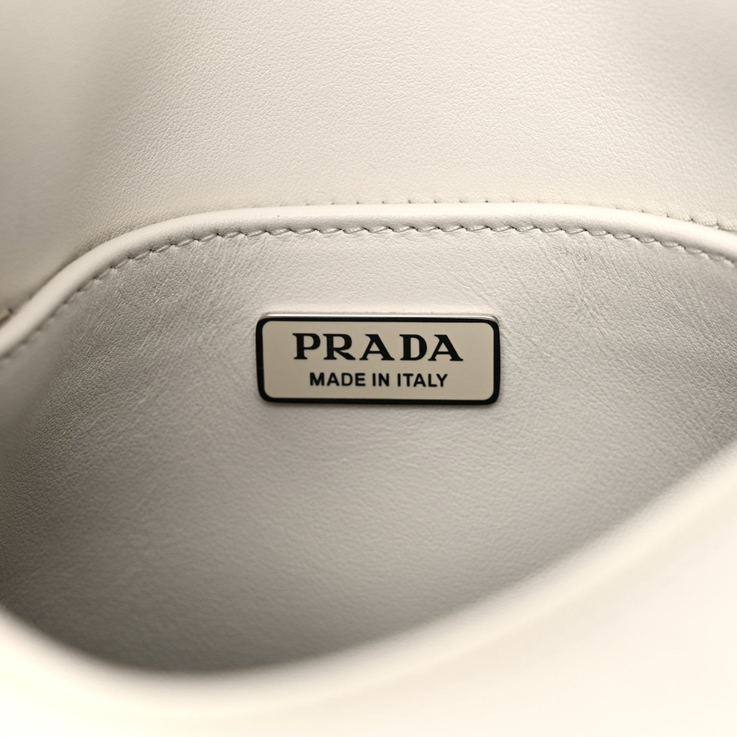Prada Spazzolato Cleo Flap Shoulder Bag White 6 of 10