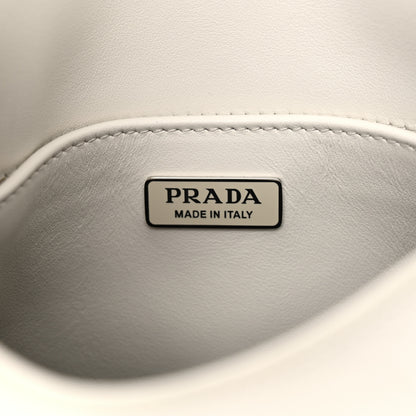 Prada Spazzolato Cleo Flap Shoulder Bag White 6 of 10