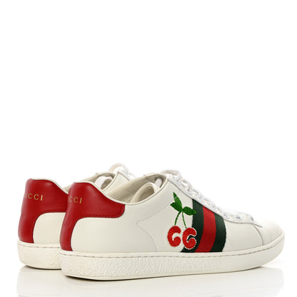 Gucci Calfskin Web Cherry Embroidered Womens Ace Sneakers 37 White 8 of 18