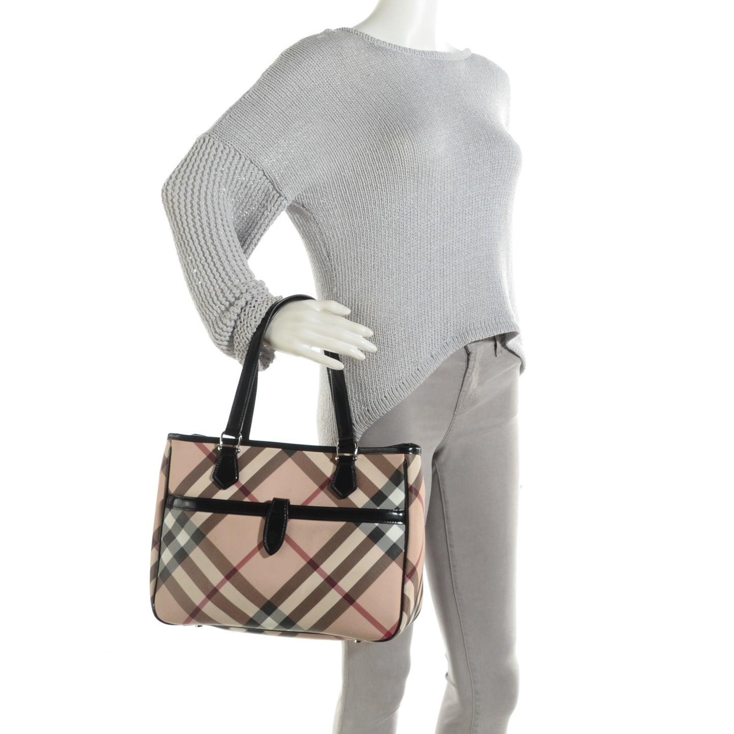 Nova Check Medium Tote Black