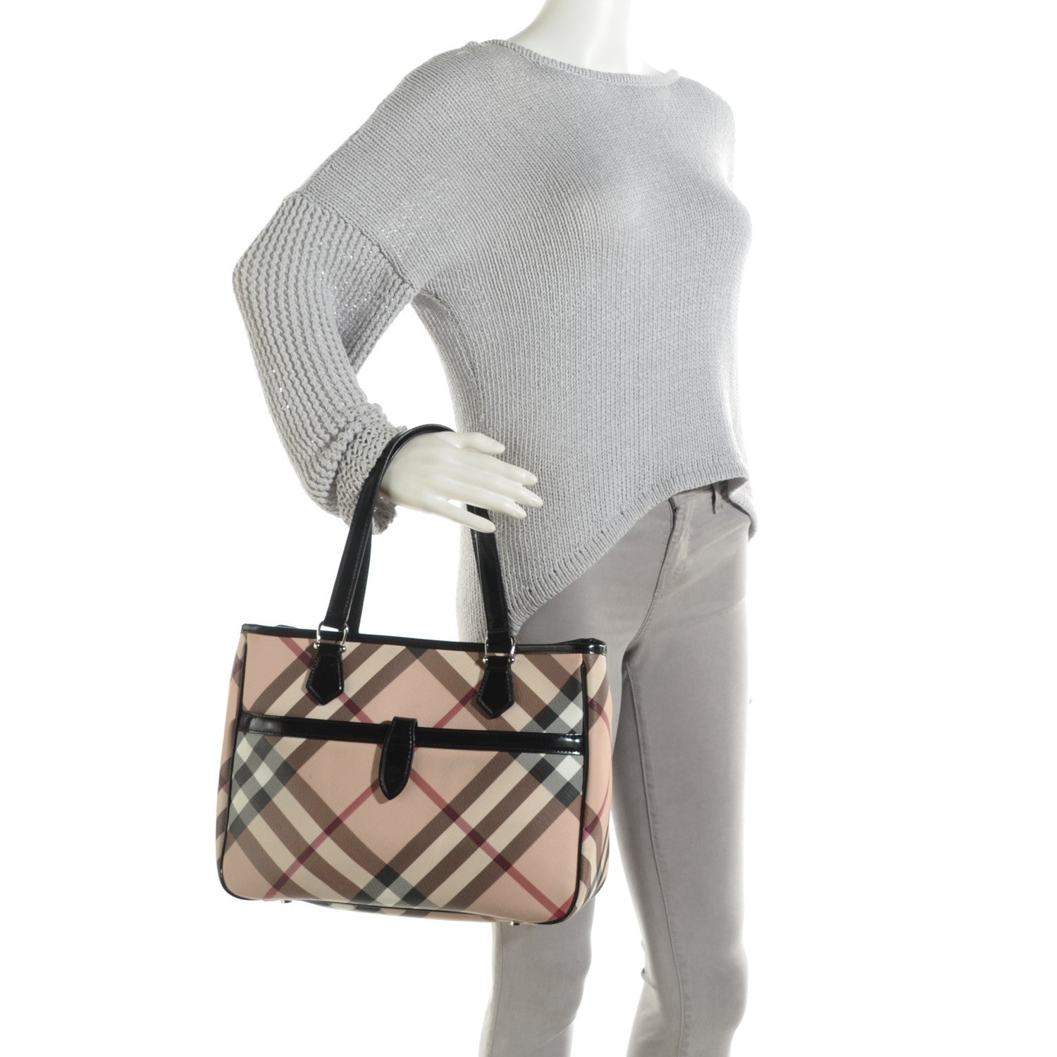 Burberry Nova Check Medium Tote Black 2 of 8