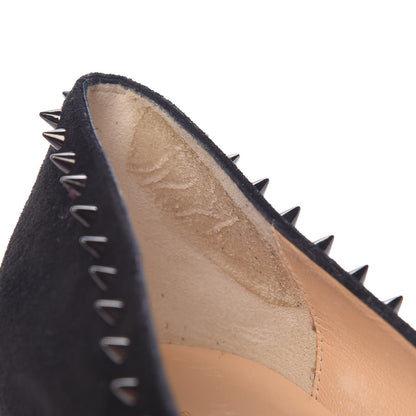 Christian Louboutin Veau Velours Anjalina 85 Pumps 40.5 Black Gun 12 of 14