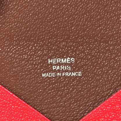 Hermes Chevre Mysore Verso Calvi Card Case Rose Texas Quebracho 6 of 9