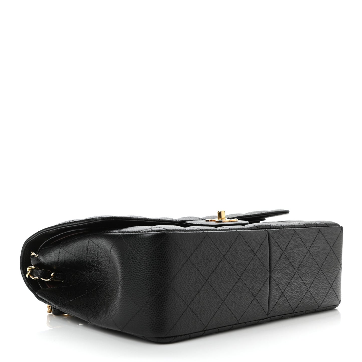 Caviar Quilted Jumbo Double Flap Black