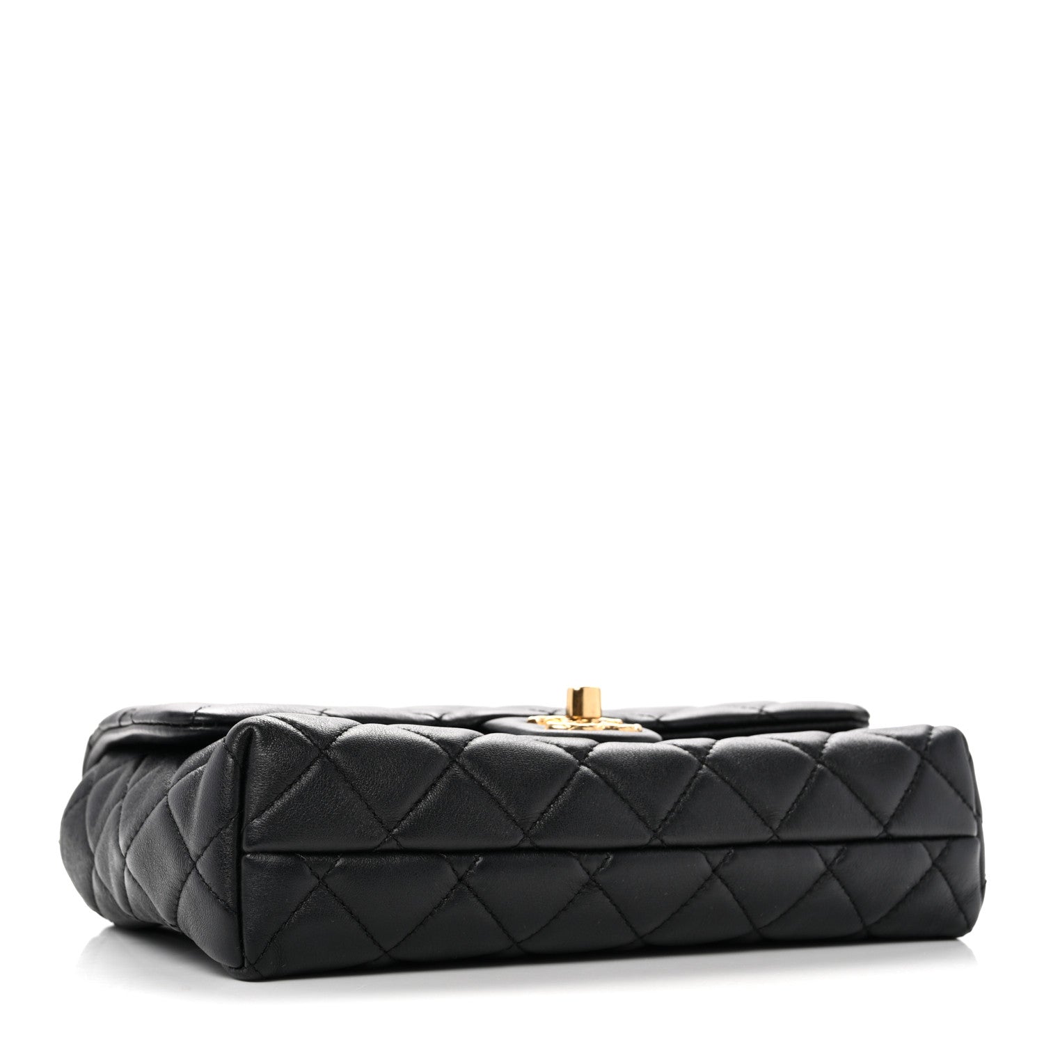 Chanel Lambskin Quilted Mini Quilted Handle Crush Flap Black 4 of 13