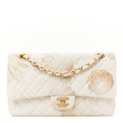 Chanel Denim Floral Printed Medium Double Flap Beige 1 of 11