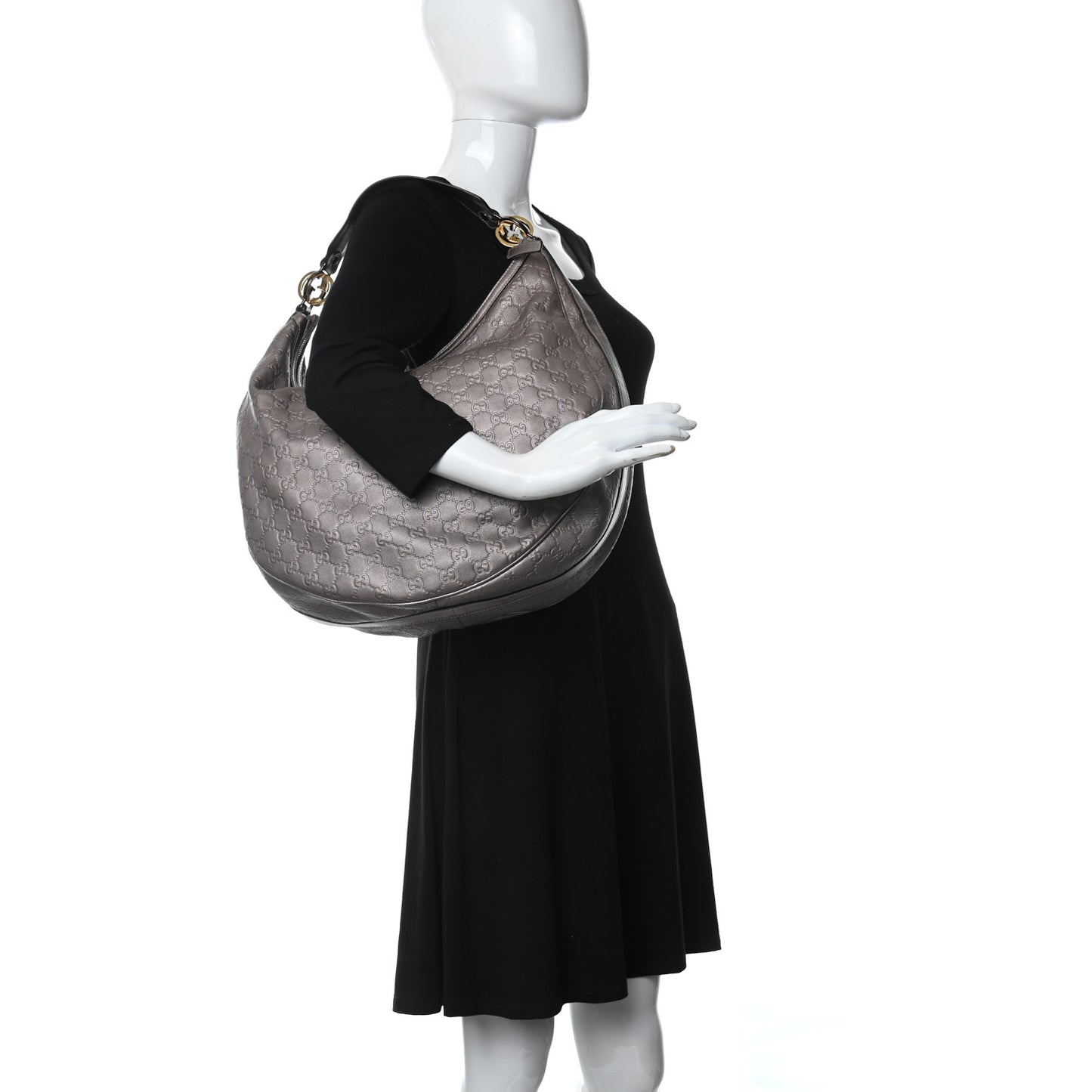Metallic Guccissima GG Twins Hobo