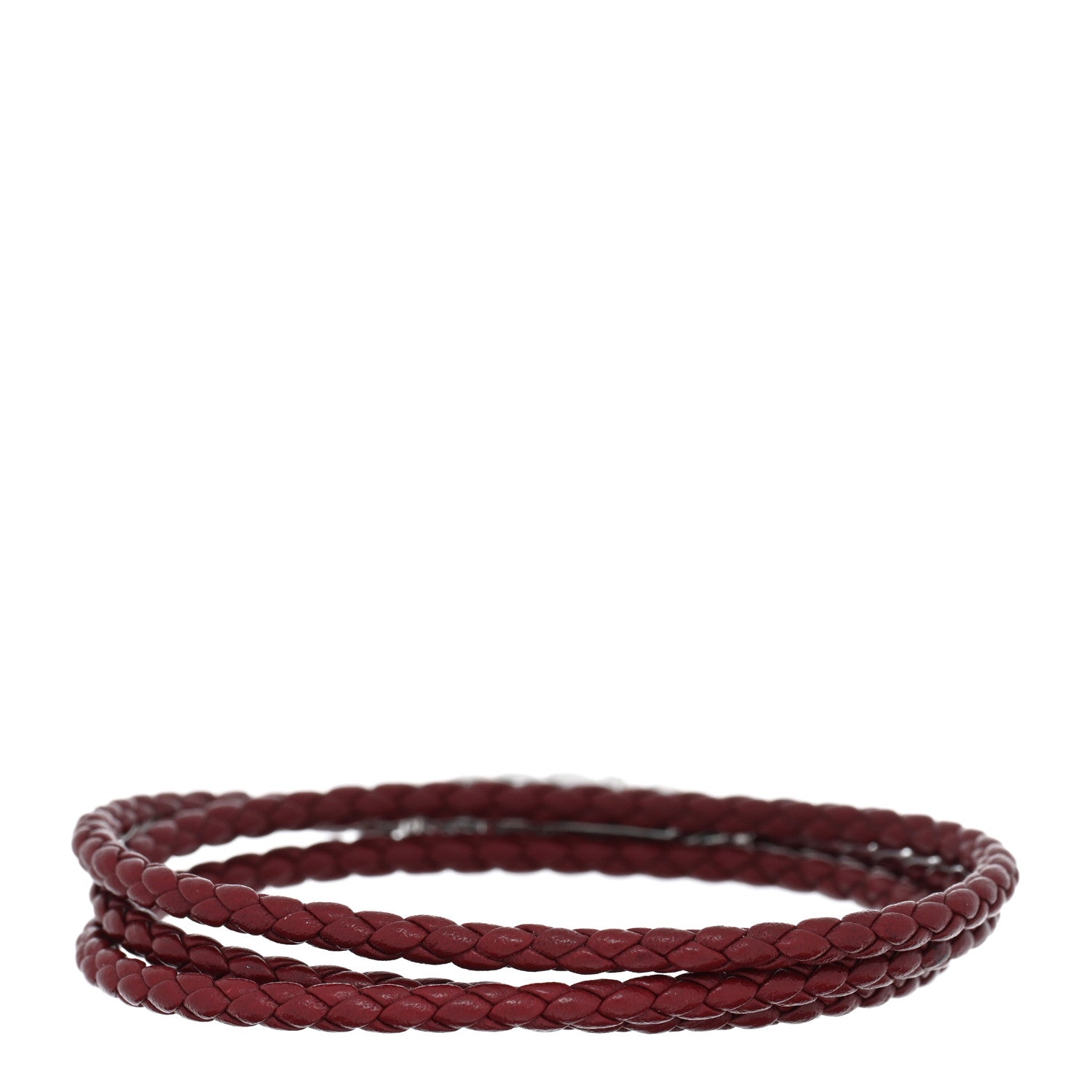 David Yurman Sterling Silver Leather Mens Chevron Triple-Wrap Bracelet Red 2 of 3