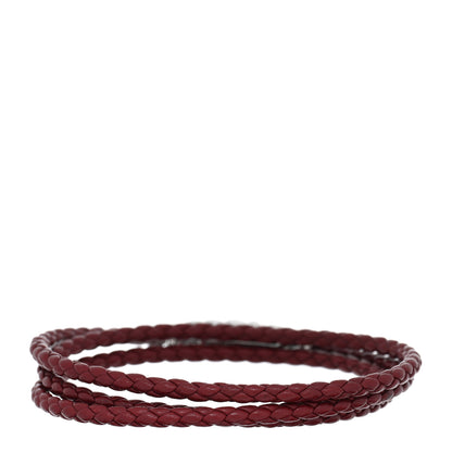 David Yurman Sterling Silver Leather Mens Chevron Triple-Wrap Bracelet Red 2 of 3