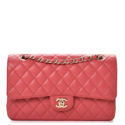 Chanel Caviar Quilted Medium Double Flap Dark Pink 1 of 9