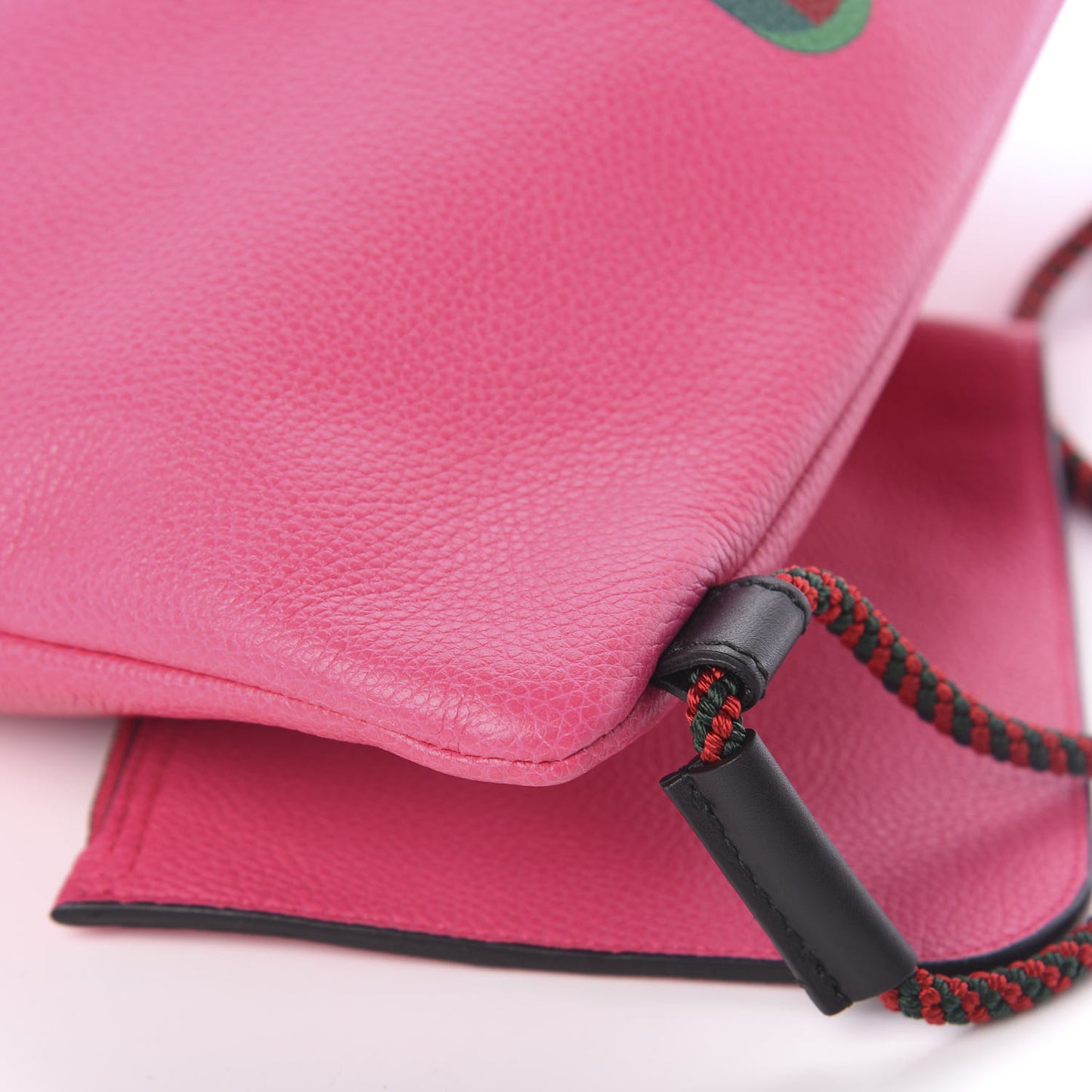 Grained Calfskin Logo Drawstring Backpack Box Pink Green Black
