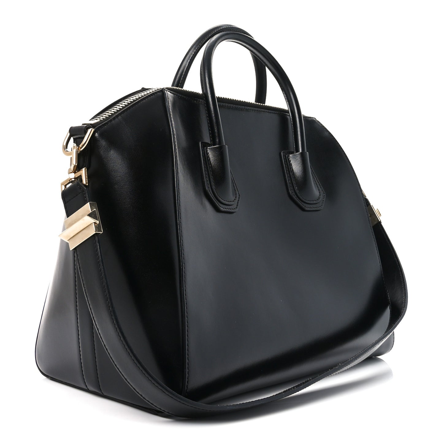 Shiny Lord Calfskin Medium Antigona Black