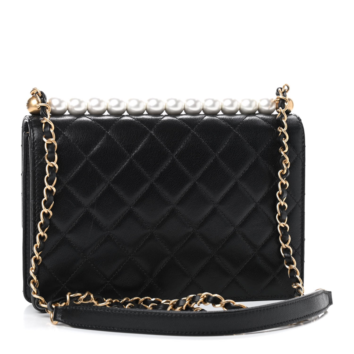Chanel Goatskin Quilted Small Chic Pearls Flap Black 2 of 8