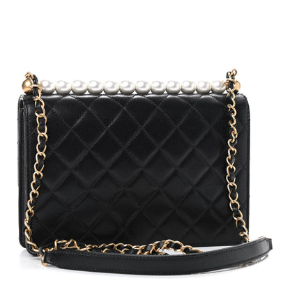 Chanel Goatskin Quilted Small Chic Pearls Flap Black 2 of 8