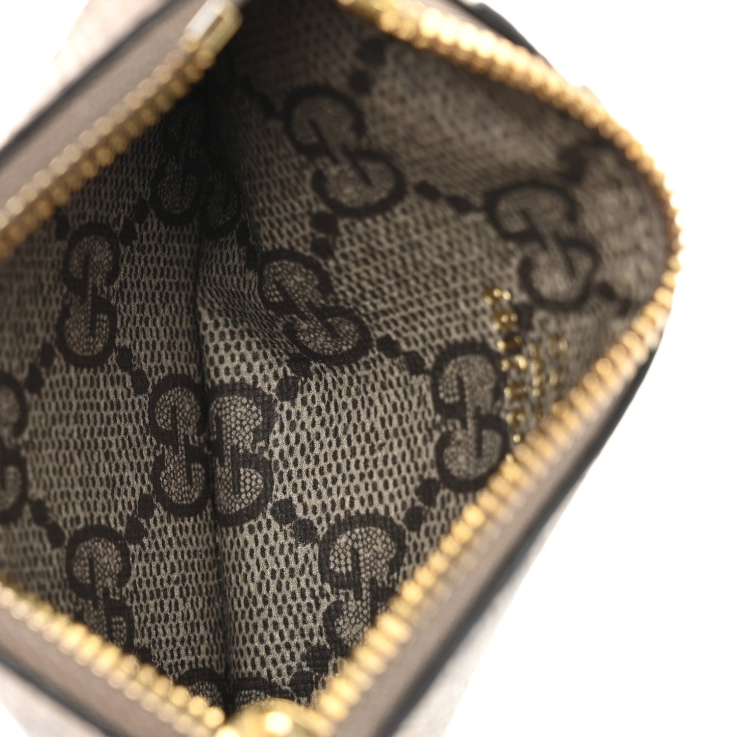 X BALENCIAGA GG Supreme Monogram Logo Card Case With Strap Beige Ebony