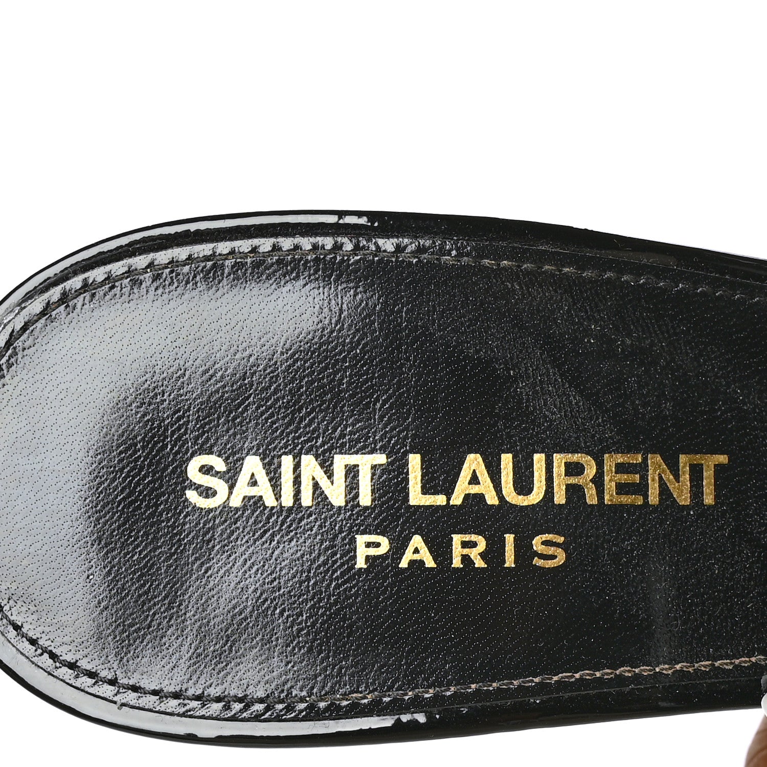 Saint Laurent Patent Opyum 110 Slingback Pumps 40 Black Gold 7 of 8