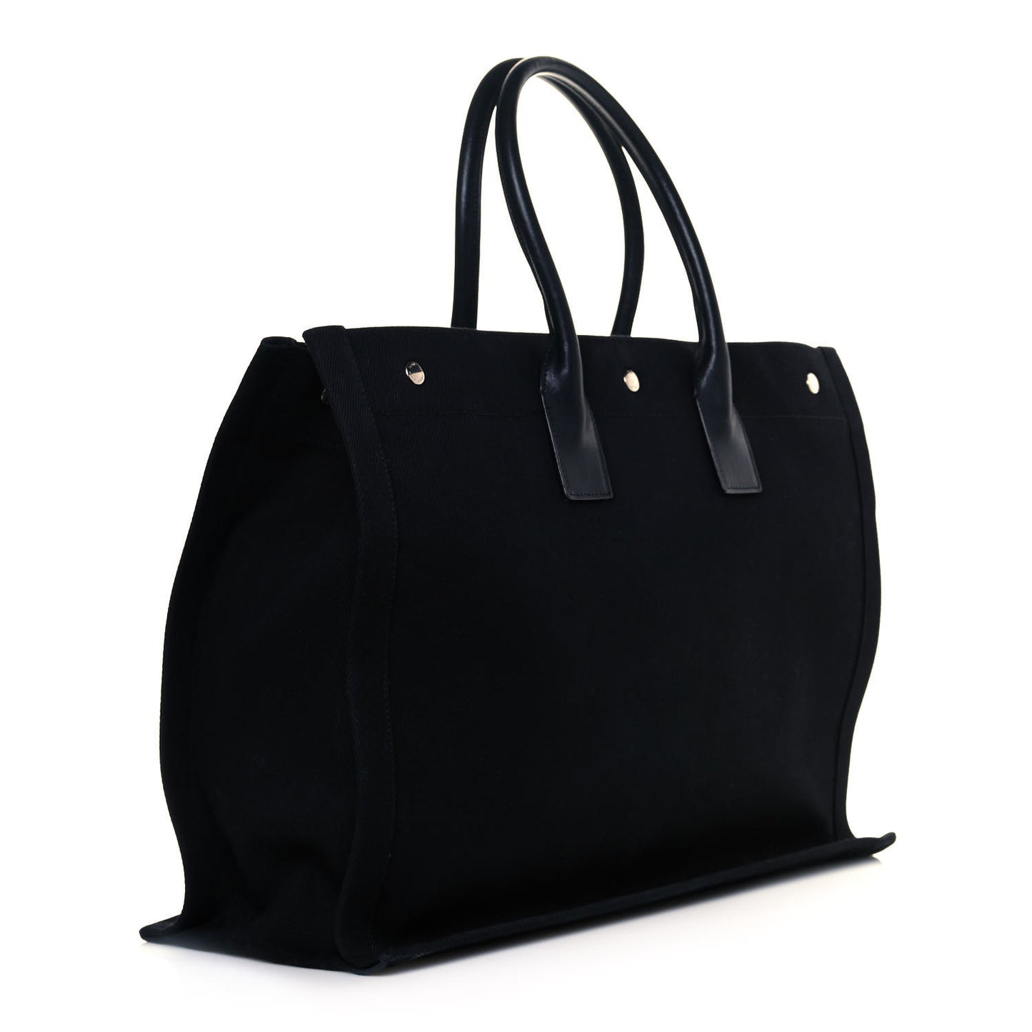Linen Calfskin Rive Gauche Tote Black