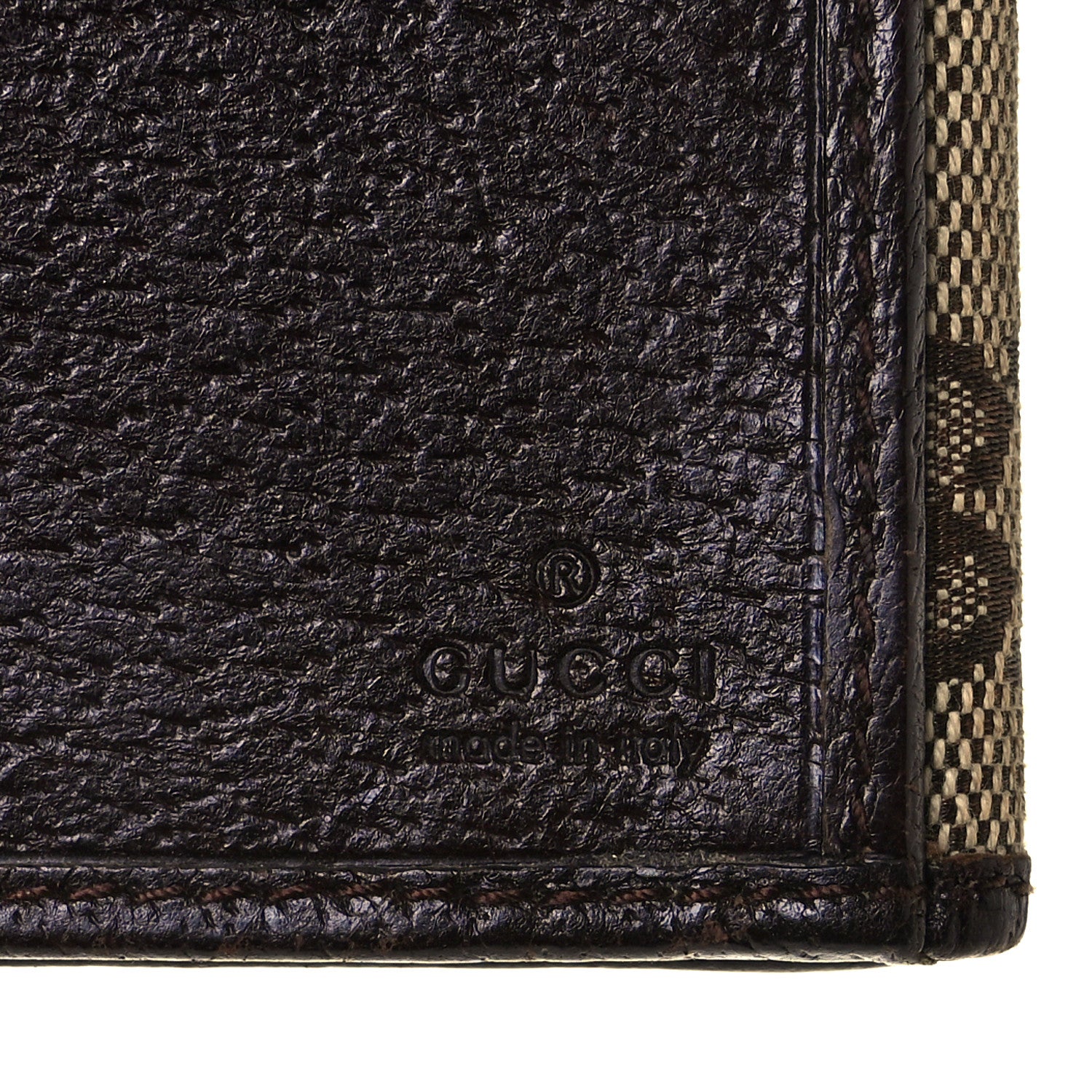 Gucci Monogram Metal Bar Continental Flap Wallet Beige Ebony Dark Brown 6 of 8