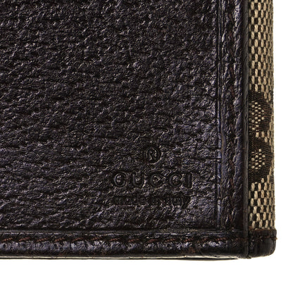 Gucci Monogram Metal Bar Continental Flap Wallet Beige Ebony Dark Brown 6 of 8