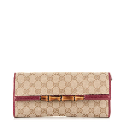 Gucci Monogram Bamboo Bar Clutch Red 1 of 6