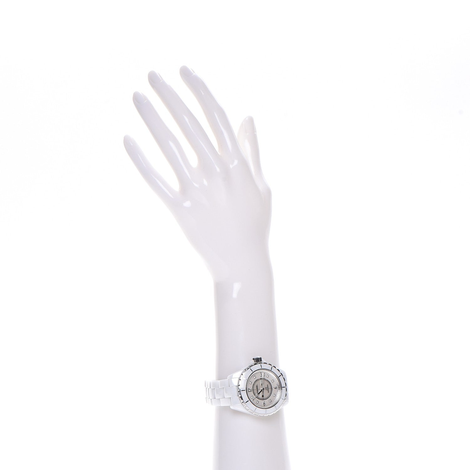 Chanel Stainless Steel Ceramic Diamond 38mm J12 Automatic Watch White 2 of 8