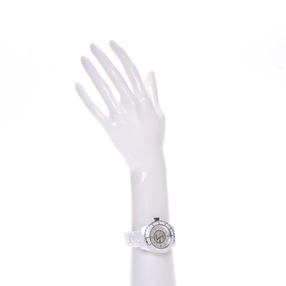 Chanel Stainless Steel Ceramic Diamond 38mm J12 Automatic Watch White 2 of 8