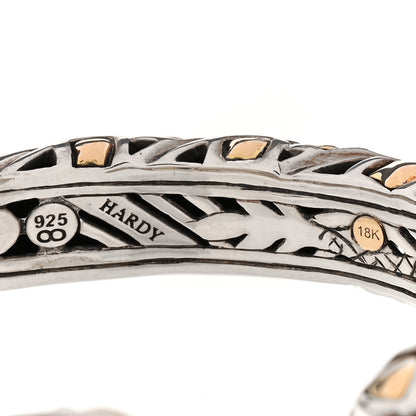 John Hardy Sterling Silver 18K Yellow Gold Black Sapphire Legends Naga Cuff Bracelet 3 of 3