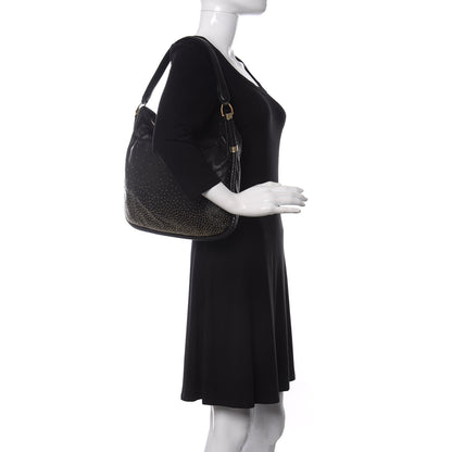 Jimmy Choo Lambskin Zoe Studded Hobo Black 2 of 15