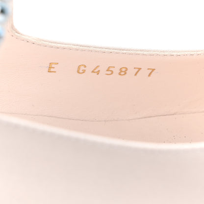 Chanel Strass Satin Grosgrain Mary Jane Flats 38 Ivory Black 9 of 10