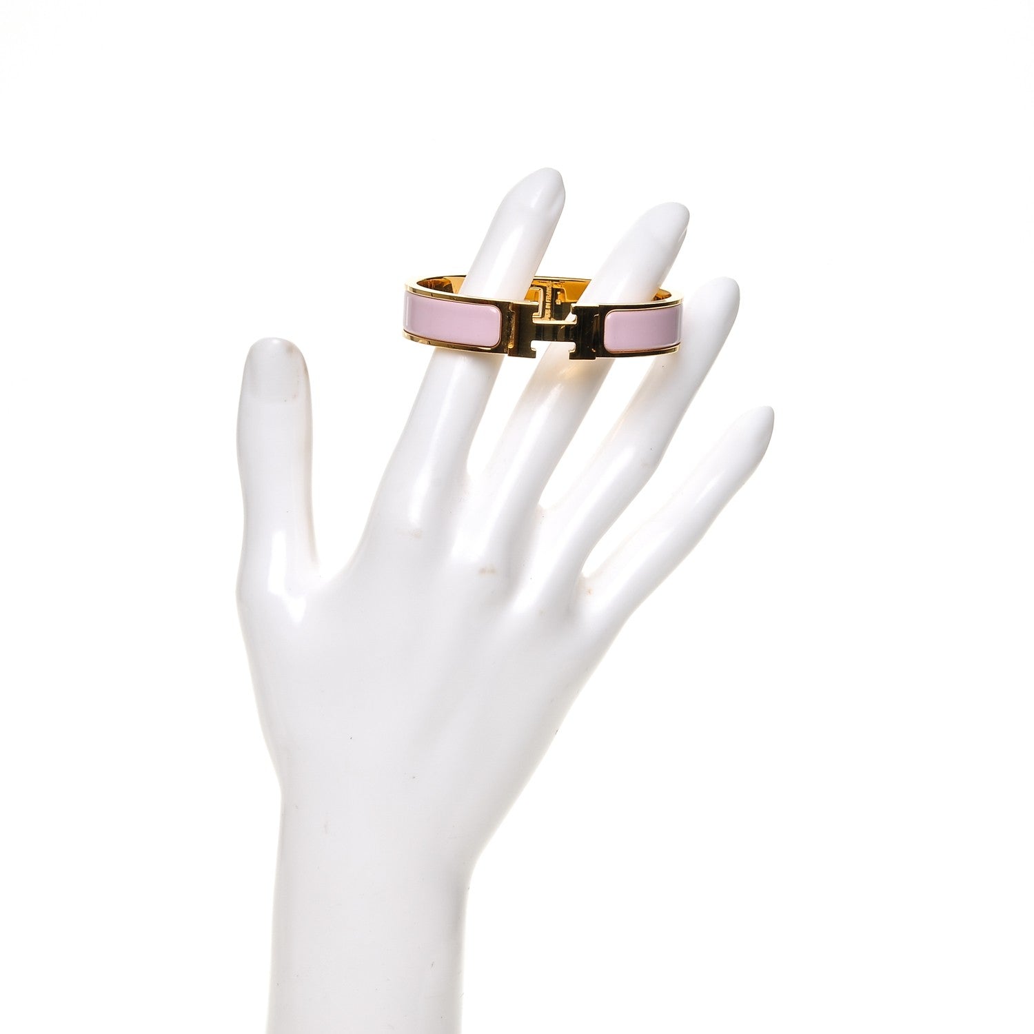 Hermes Enamel Narrow Clic Clac H Bracelet PM Rose Dragee 2 of 5
