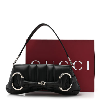 Gucci Nappa Vertical Matelasse Medium Maxi Horsebit Chain Shoulder Bag Black 11 of 11