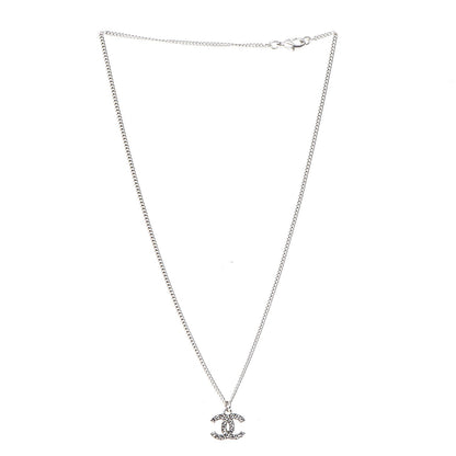 Chanel Crystal Timeless CC Necklace Silver 3 of 7