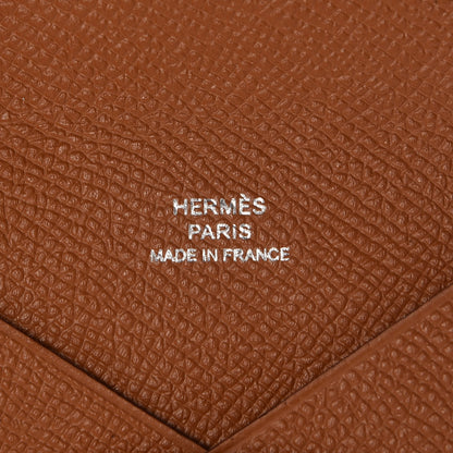 Hermes Epsom Calvi Card Case Gold 6 of 9