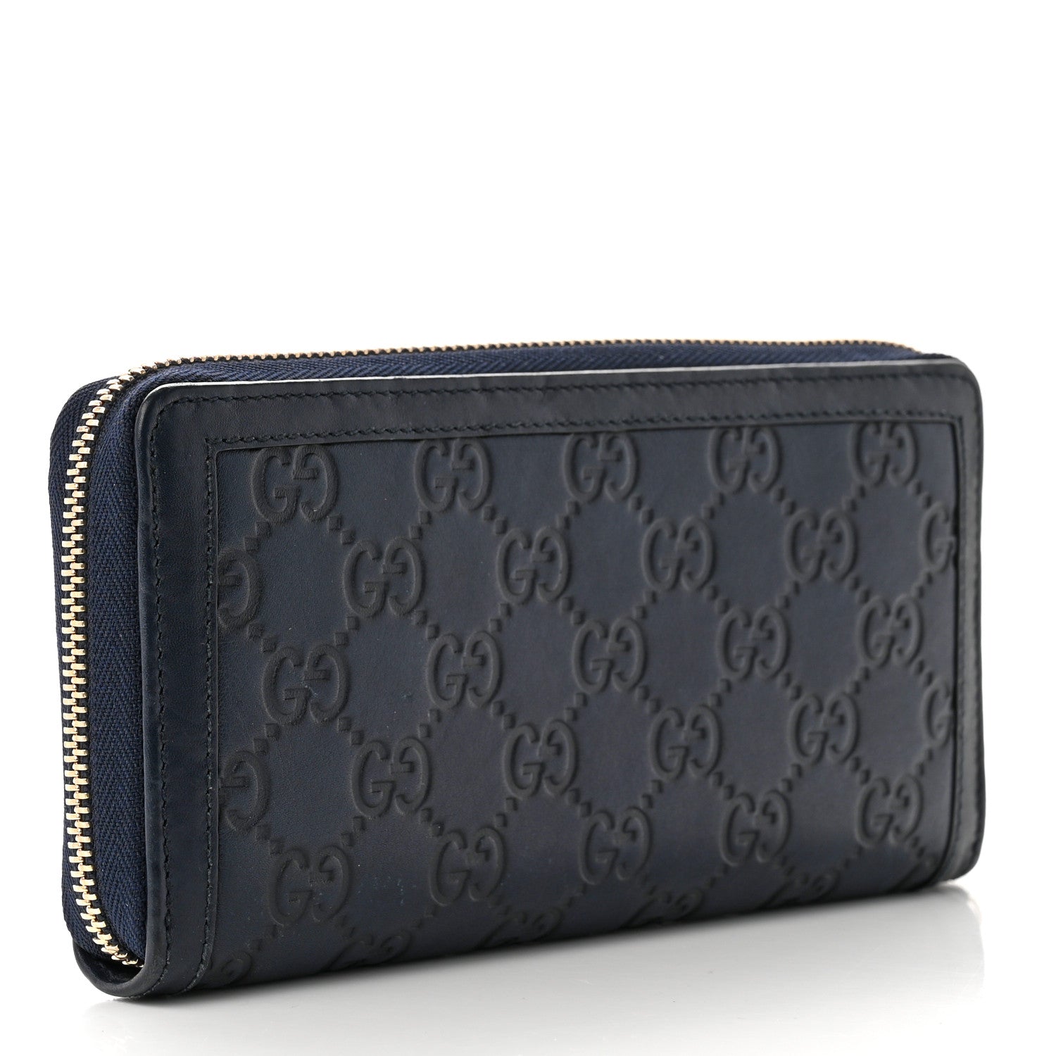 Gucci Guccissima Signature Sukey Zip Around Wallet Blue 3 of 8