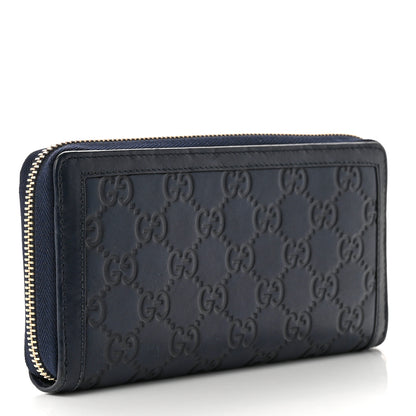 Gucci Guccissima Signature Sukey Zip Around Wallet Blue 3 of 8