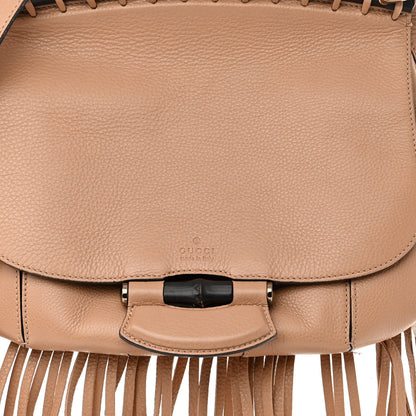 Gucci Calfskin Medium Nouveau Fringe Shoulder Bag Camelia 7 of 9
