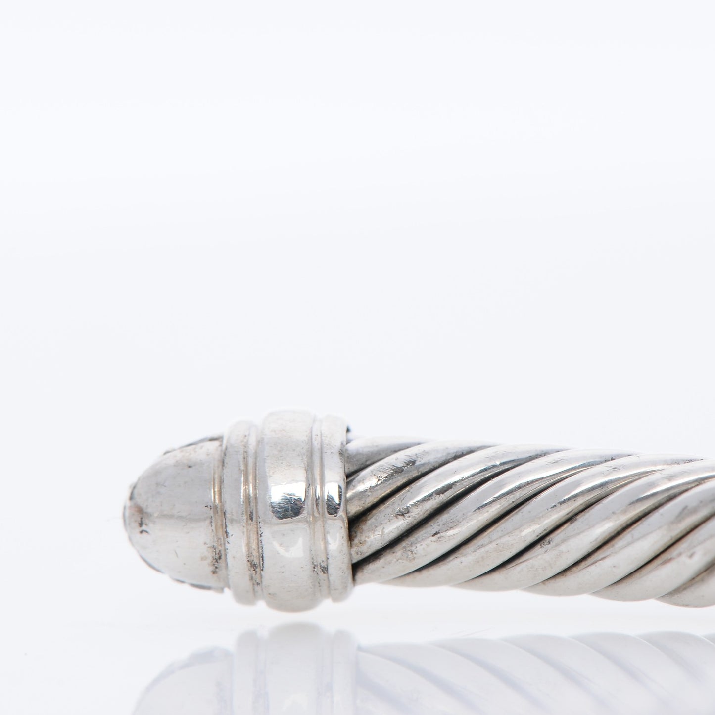 Sterling Silver Pave Diamond 5mm Cable Classics Bracelet