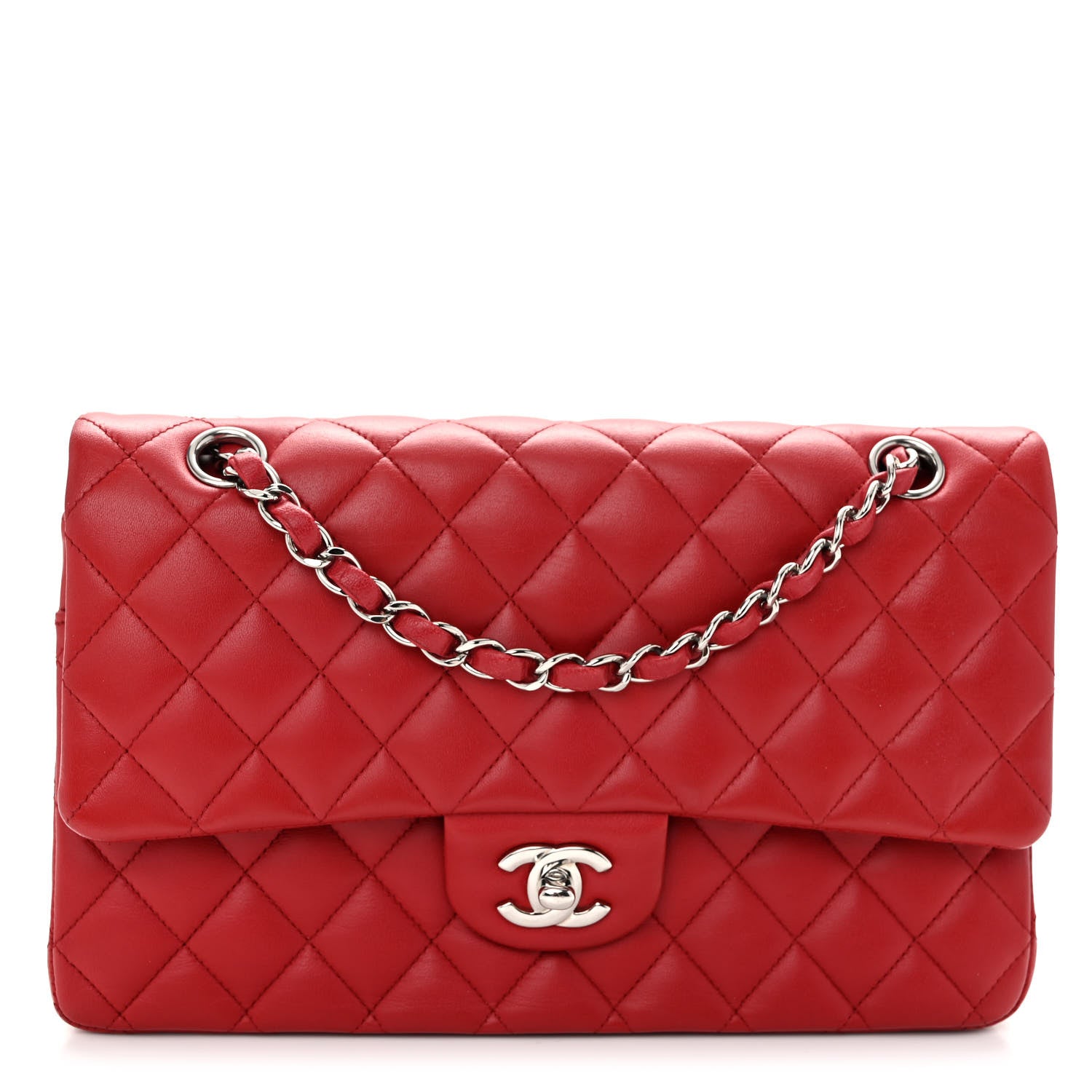 Chanel Lambskin Quilted Medium Double Flap Red 1 of 10