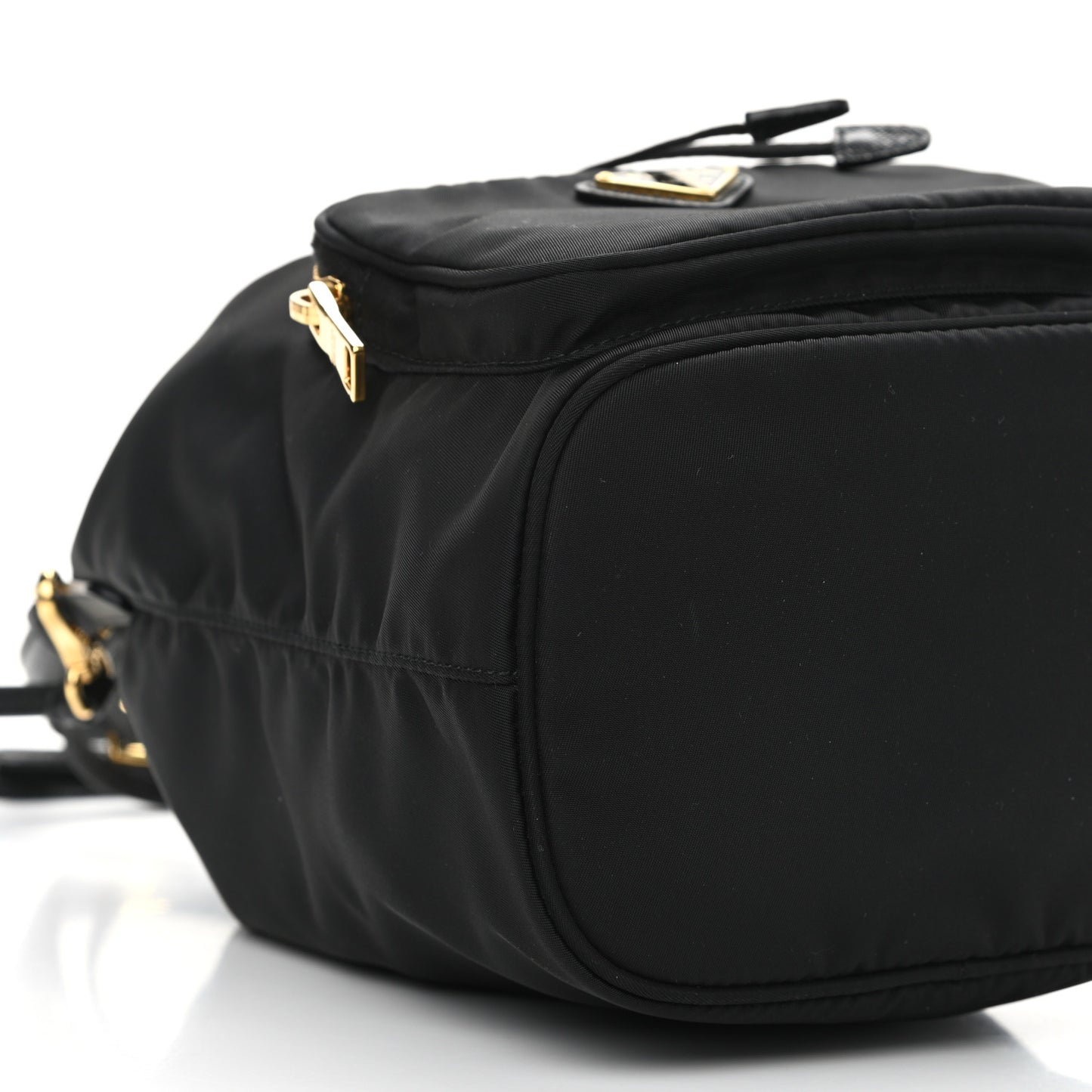 Saffiano Tessuto Nylon Mini Bucket Crossbody Bag Black